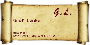 Gróf Lenke névjegykártya